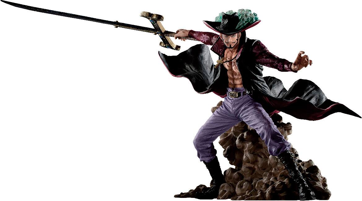 Front. Bandai - One Piece Dracule Mihawk (Genealogy of Swordsman's Soul) Ichibansho Figure.