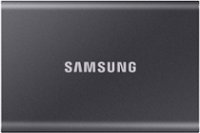 Samsung - T7 4TB External USB 3.2 Gen 2 Portable SSD with Hardware Encryption - Gray - Front_Zoom