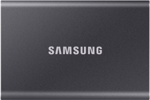 SAMSUNG T7 Portable SSD 4TB Titan Gray, Up to 1,050MB/s, USB 3.2 Gen2 - Gray - Front_Zoom