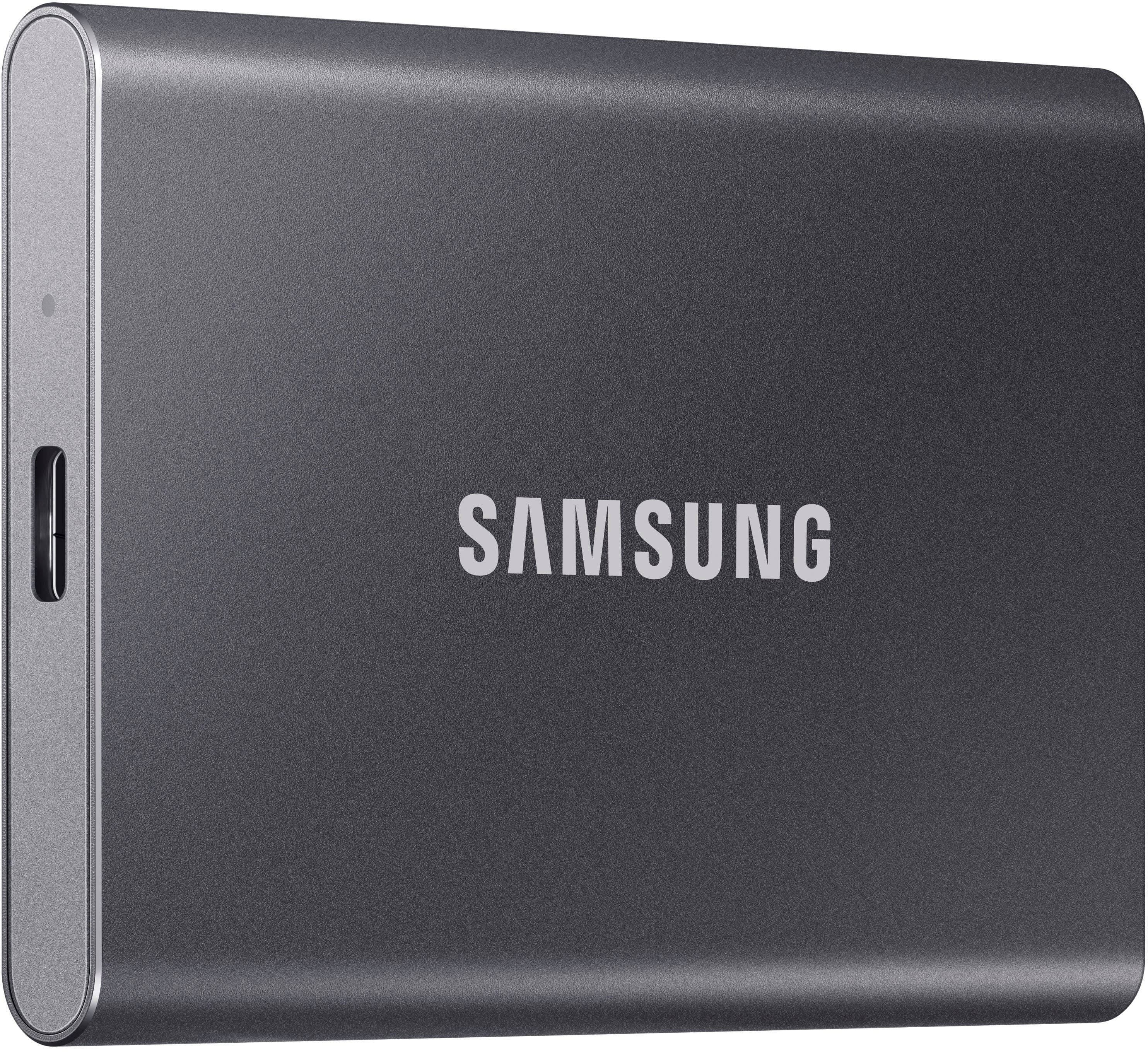 Alt View 11. Samsung - T7 4TB External USB 3.2 Gen 2 Portable SSD with Hardware Encryption - Titan Gray.