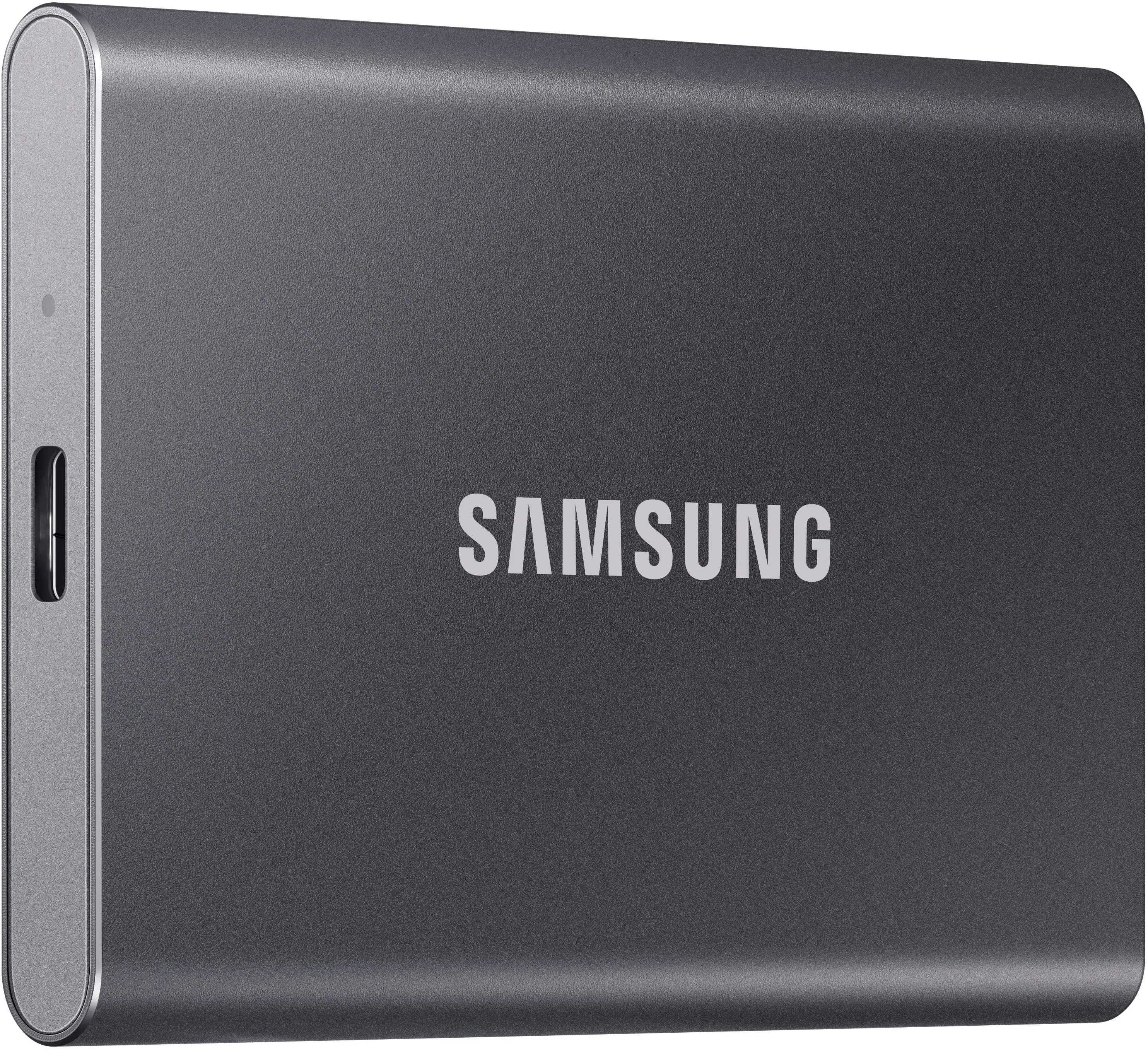 Alt View 11. Samsung - T7 4TB External USB 3.2 Gen 2 Portable SSD with Hardware Encryption - Titan Gray.