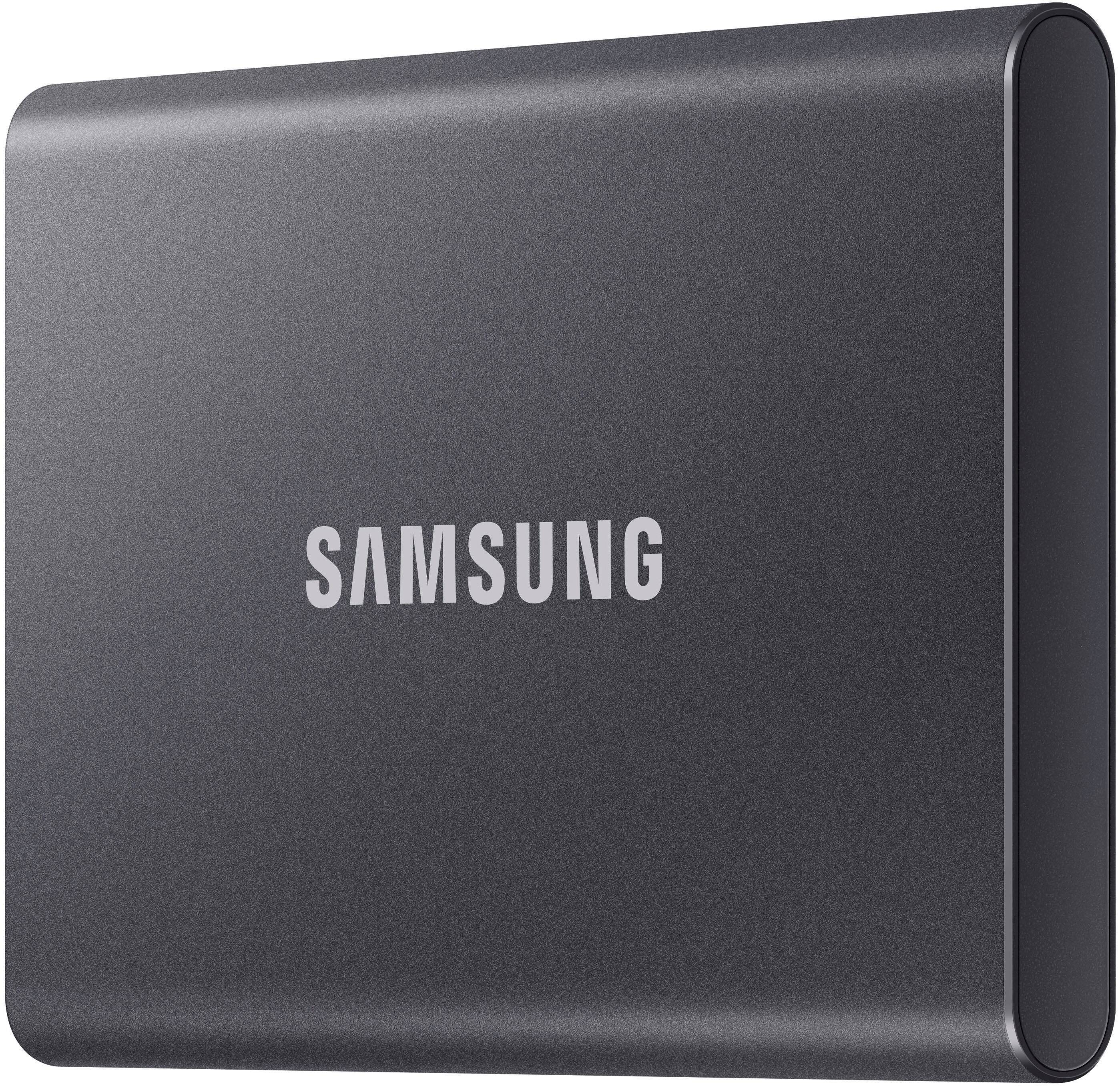 Alt View 12. Samsung - T7 4TB External USB 3.2 Gen 2 Portable SSD with Hardware Encryption - Titan Gray.