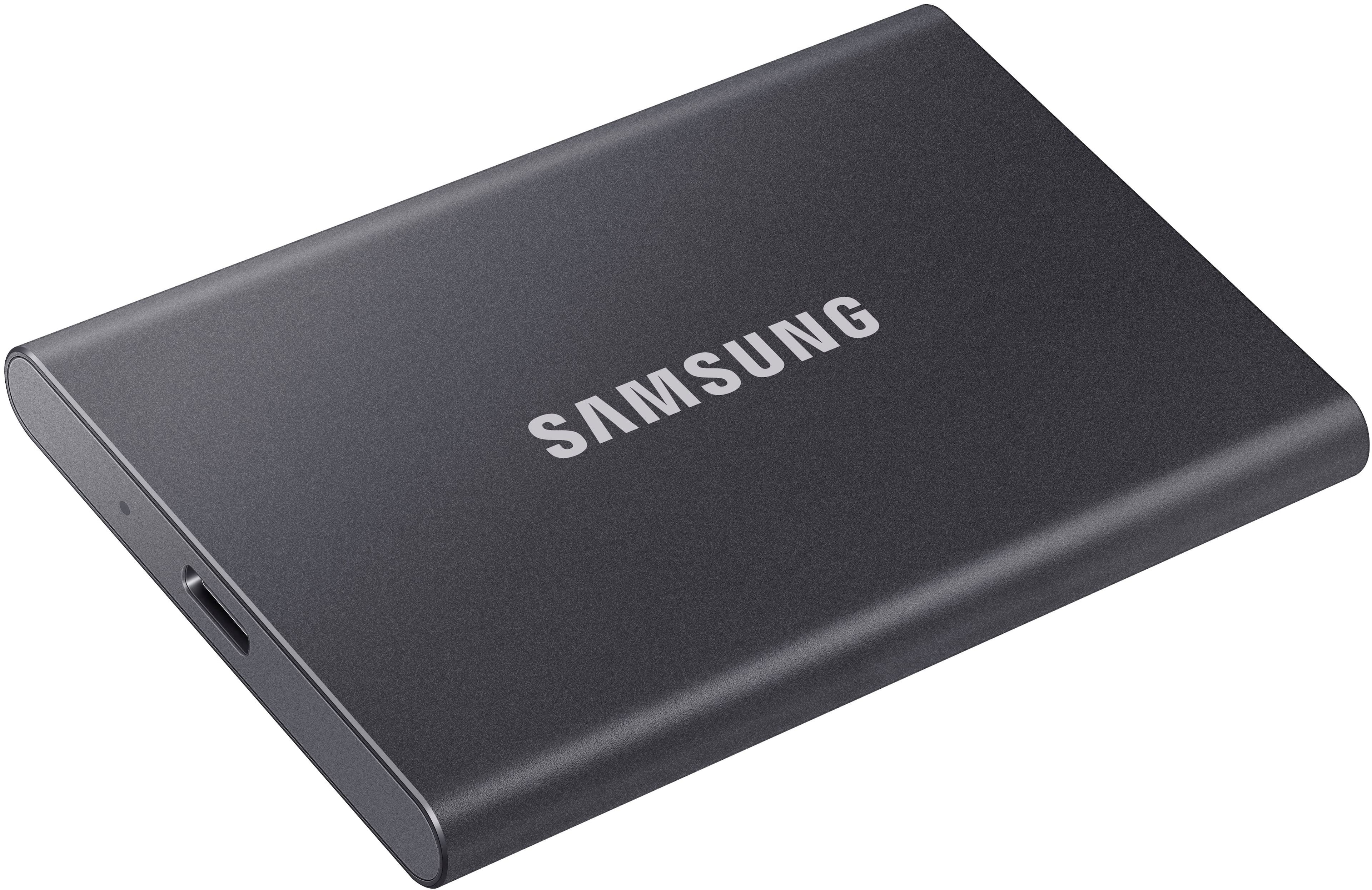 Alt View 14. Samsung - T7 4TB External USB 3.2 Gen 2 Portable SSD with Hardware Encryption - Titan Gray.