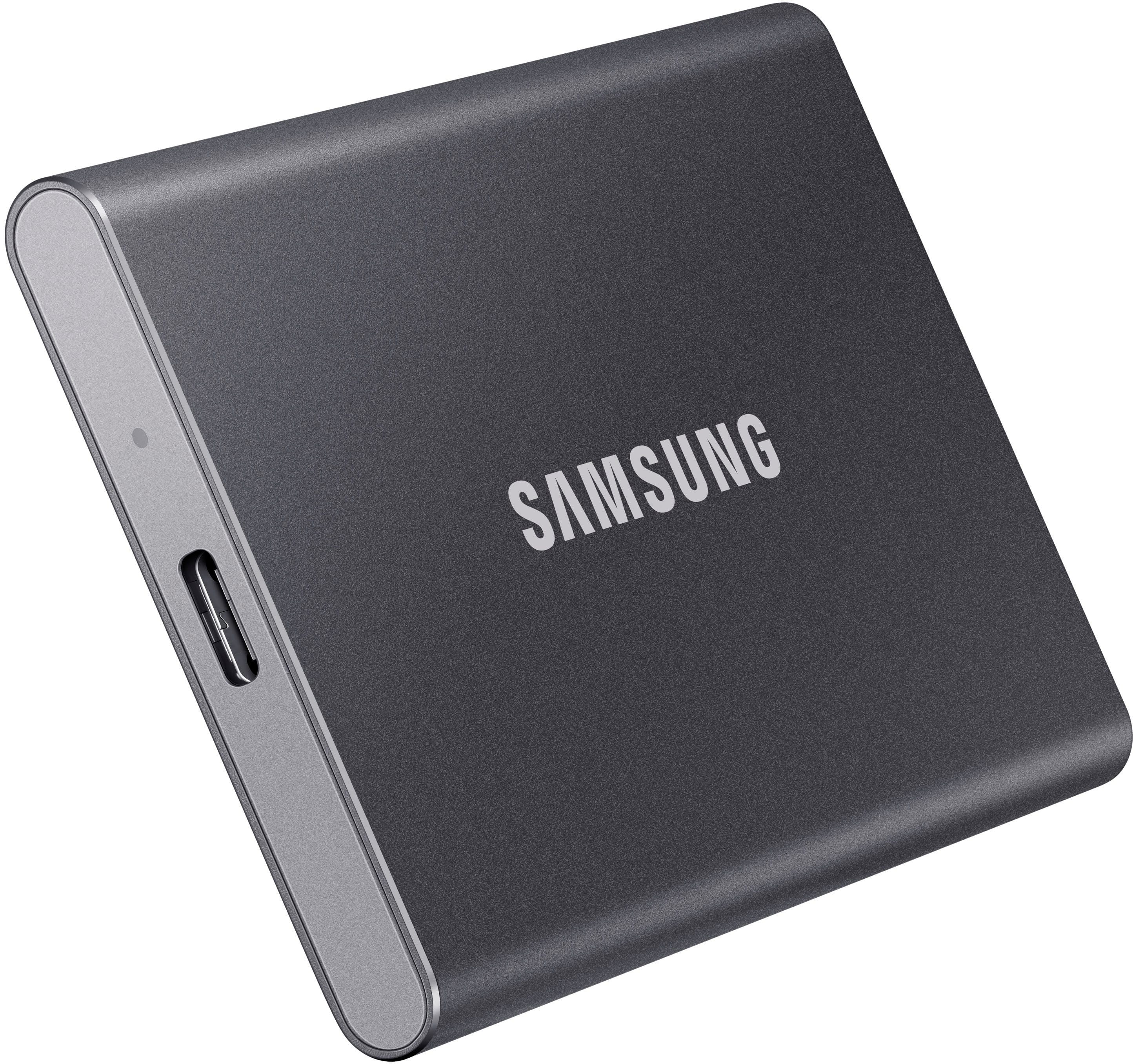 Alt View 16. Samsung - T7 4TB External USB 3.2 Gen 2 Portable SSD with Hardware Encryption - Titan Gray.