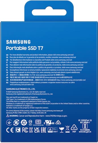 Samsung T7 4TB External USB 3.2 Gen 2 Portable SSD with Hardware Samsung T7 4TB External USB 3.2 Gen 2 Portable SSD with Hardware