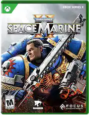 X SERIES X TM WARHAMMER 40.000 SPACE MARINE TRA MATURE 17+ M ESRB SABER FOCUS ENTERTAINMENT