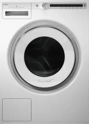 Front. Asko - 2.8 Cu.Ft. High-Efficiency Front Load Washer, Steel Seal, 24.3 lb capacity, 1400 RPM max spin, Stackable - White.