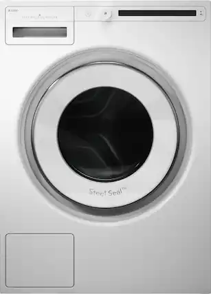 Front. Asko - 2.1 Cu.Ft. High-Efficiency Front Load Washer, Steel Seal, 17.6 lb capacity, 1400 RPM max spin, Stackable - White.