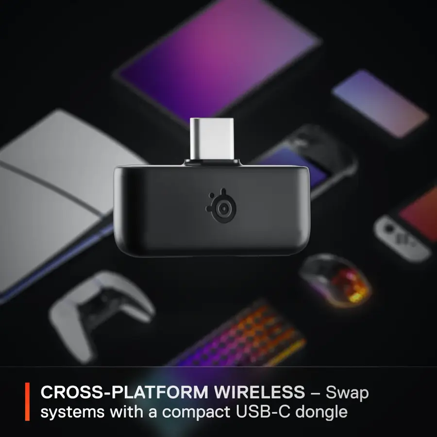 Cross-Platform Wireless - Swap systems with a compact USB-C dongle.