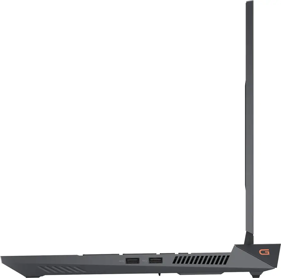 Left. Dell - Dell G15 15.6" FHD 120Hz Gaming Laptop - Intel Core i7 16GB Memory - NVIDIA GeForce RTX 4060 - 1TB SSD - Dark Shadow Gray w/ Black Thermal Shelf.