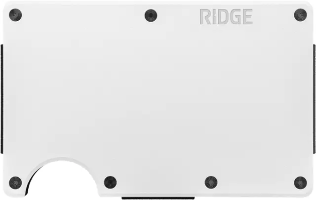 Front. The Ridge Wallet - The Ridge Wallet - Aluminum: Cash Strap - Polar White.