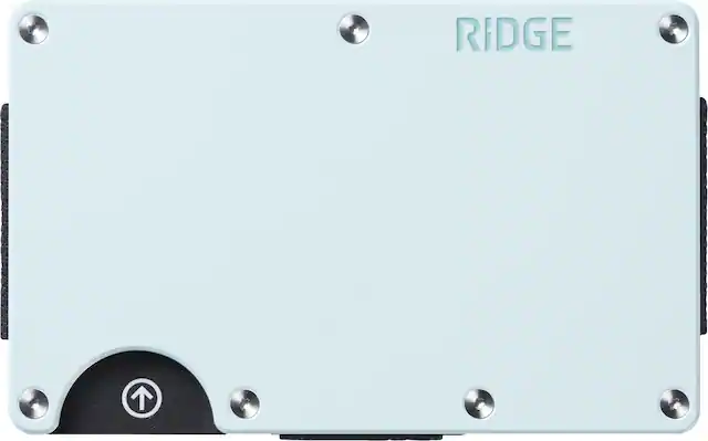 Front. The Ridge Wallet - The Ridge Wallet - Aluminum: Cash Strap - Sea Glass.