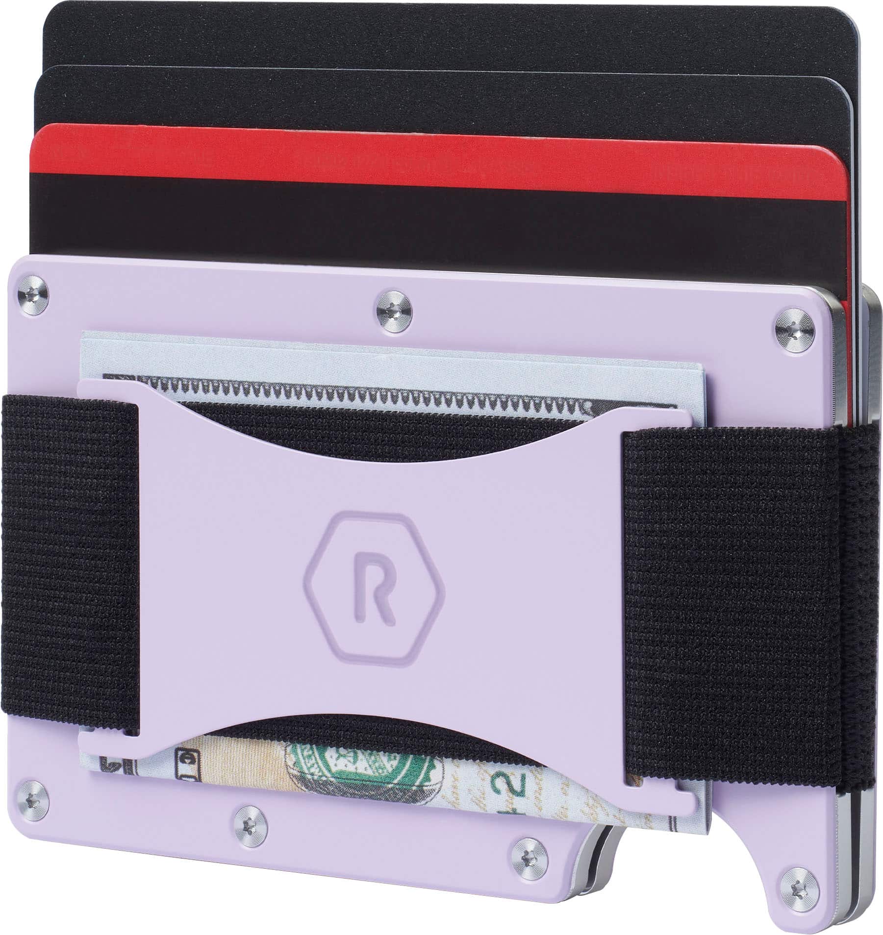 Alt View 11. The Ridge Wallet - The Ridge Wallet - Aluminum: Cash Strap - Lavender.