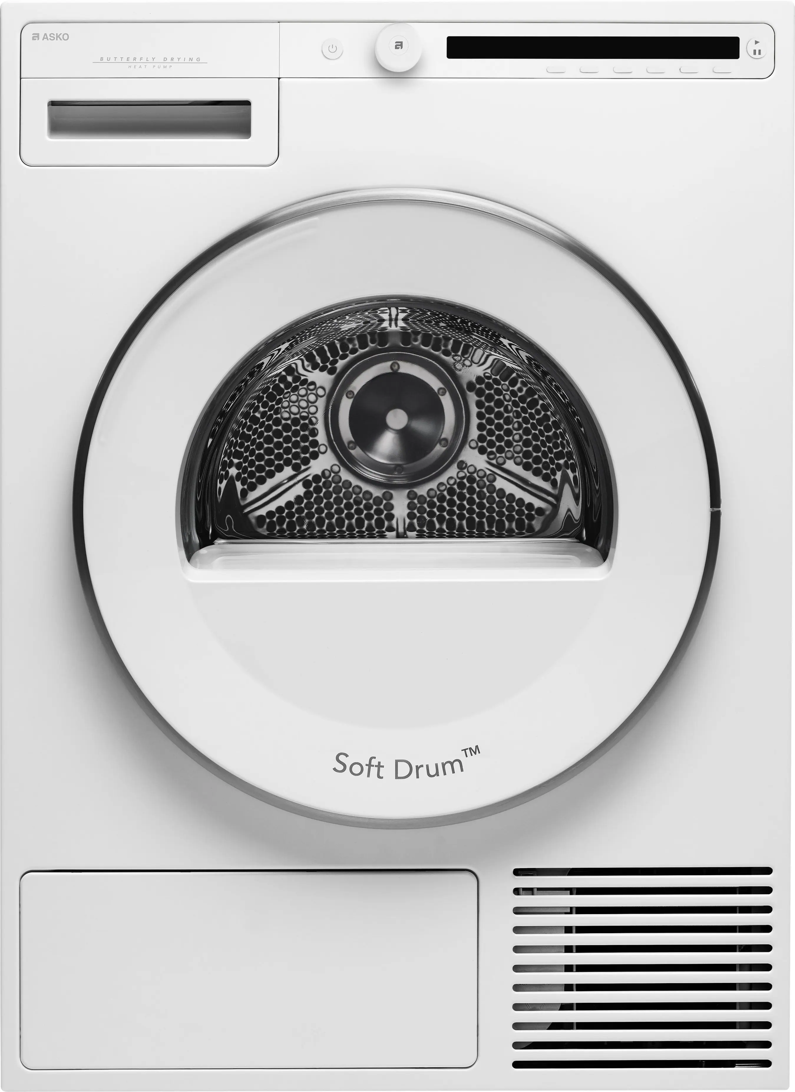 Asko - 4.1 cu. ft. Stackable Electric Heat Pump Dryer, Butterfly Drying System, Soft Drum Technology, 10 Programs - White