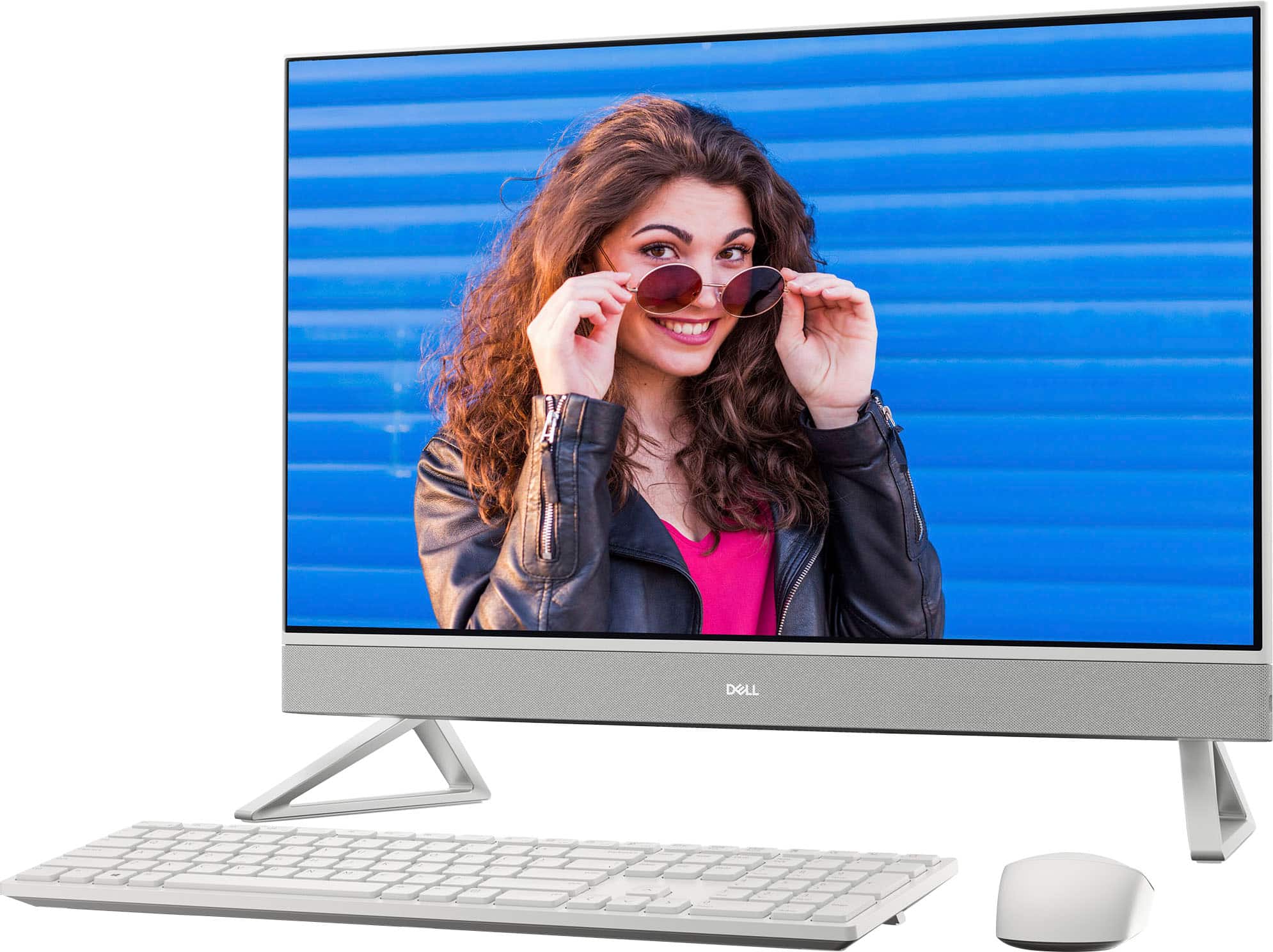 Left. Dell - Dell Inspiron 27" Touch All In One Desktop - Intel Core 7 processor - 16GB Memory - 1TB SSD - White.