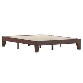 Alamont Home - Evelyn Solid Wood Platform Bed with Wooden Support Slats, No Box Spring Required - Walnut