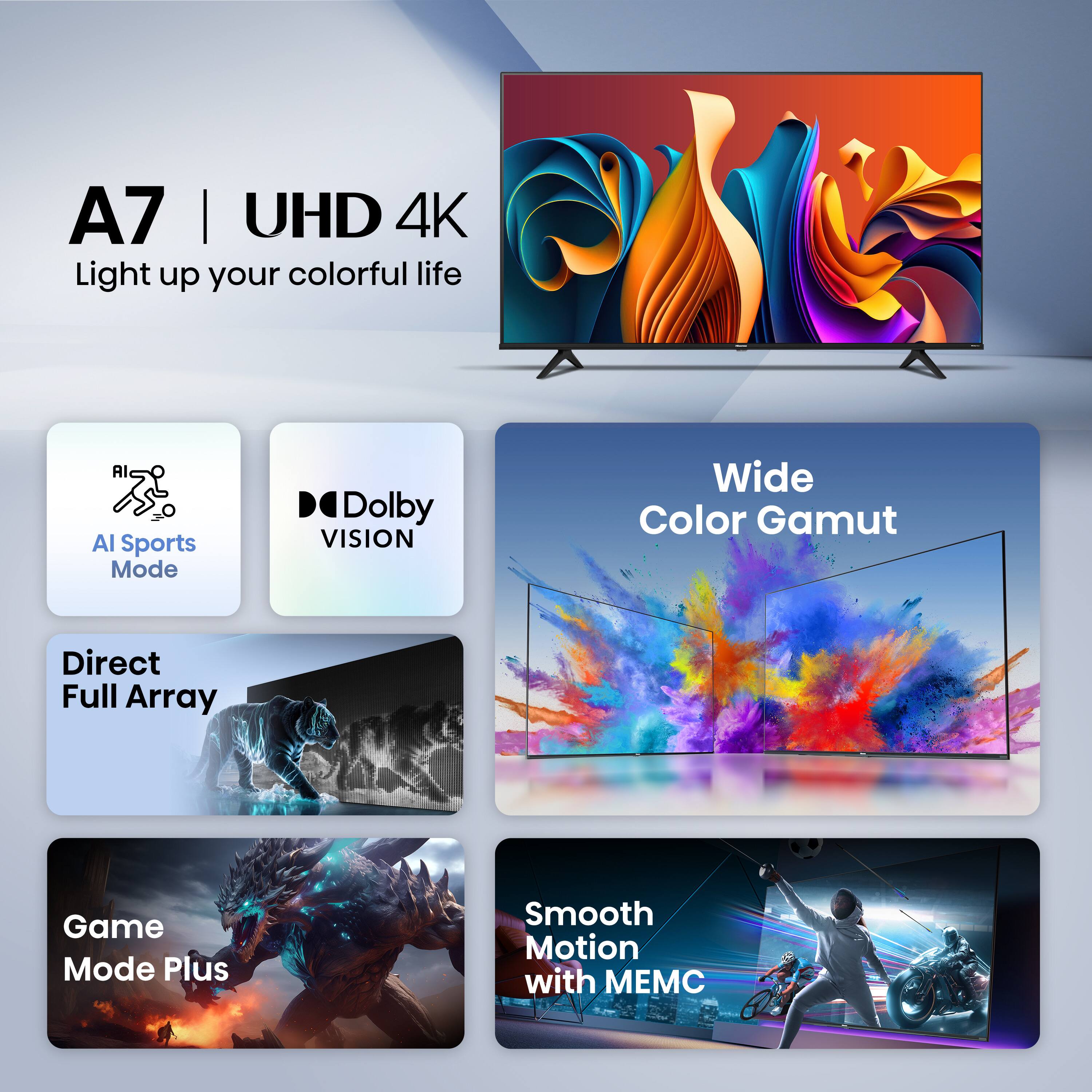 Hisense 75" Class A7 Series LED 4K UHD WCG Smart Google TV (2024) feature detail