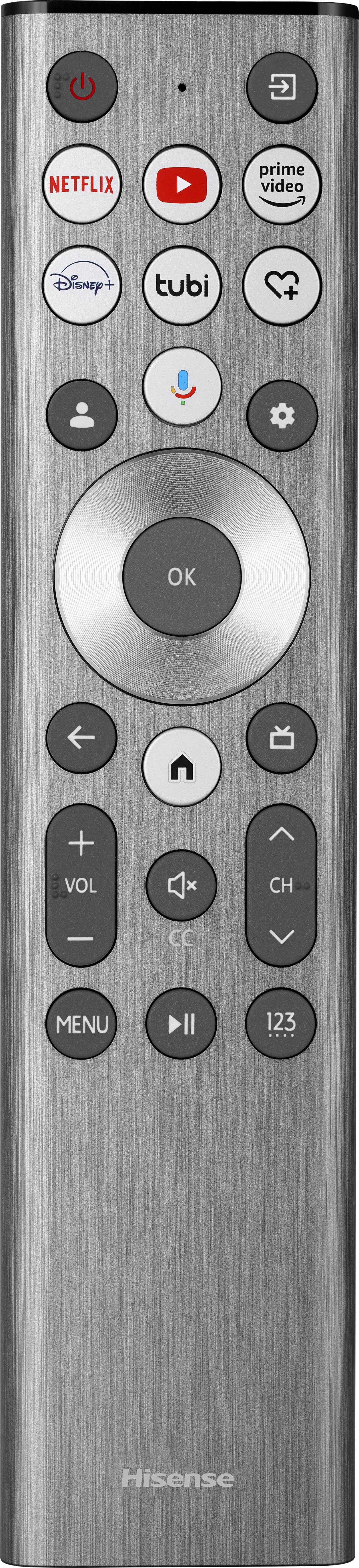 Remote Control. Hisense - 75" Class U7 Series Mini-LED 4K UHD QLED Google TV - Black.