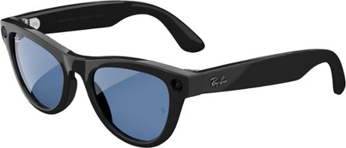Ray-Ban Meta - Skyler Smart Glasses with Meta Ai, Audio, Photo, Video Compatibility - Transitions Blue Lenses - Shiny Black