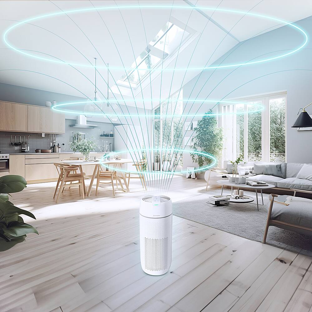 Alt View 13. Homedics - True Hepa Large Room Air Purifier with UV-C Technology - White.