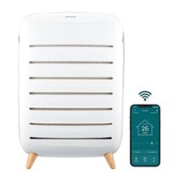 Homedics - Smart True-Hepa Extra Large Room Air Purifier with Air Quality Sensor and UV-C Technology - White - Front_Zoom
