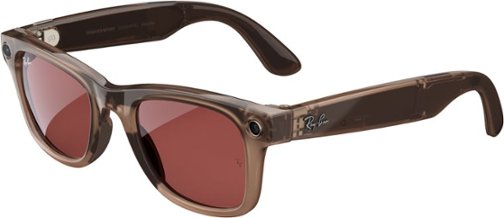 Ray-Ban Meta - Wayfarer Smart Glasses with Meta Ai, Audio, Photo, Video Compatibility - Transitions Red Lenses - Warm Stone