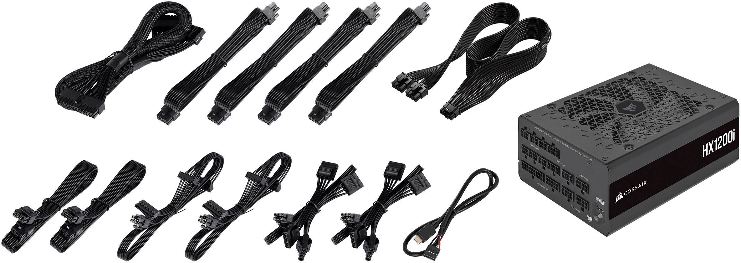 Alt View 15. CORSAIR - HXi Series HX1200i 80 PLUS Platinum Cybenetics Platinum Fully Modular ATX Power Supply - Black.