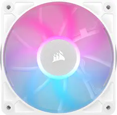 Front. CORSAIR - iCUE LINK RX120 RGB 120mm PWM Computer Case Fan Expansion Fan - White.