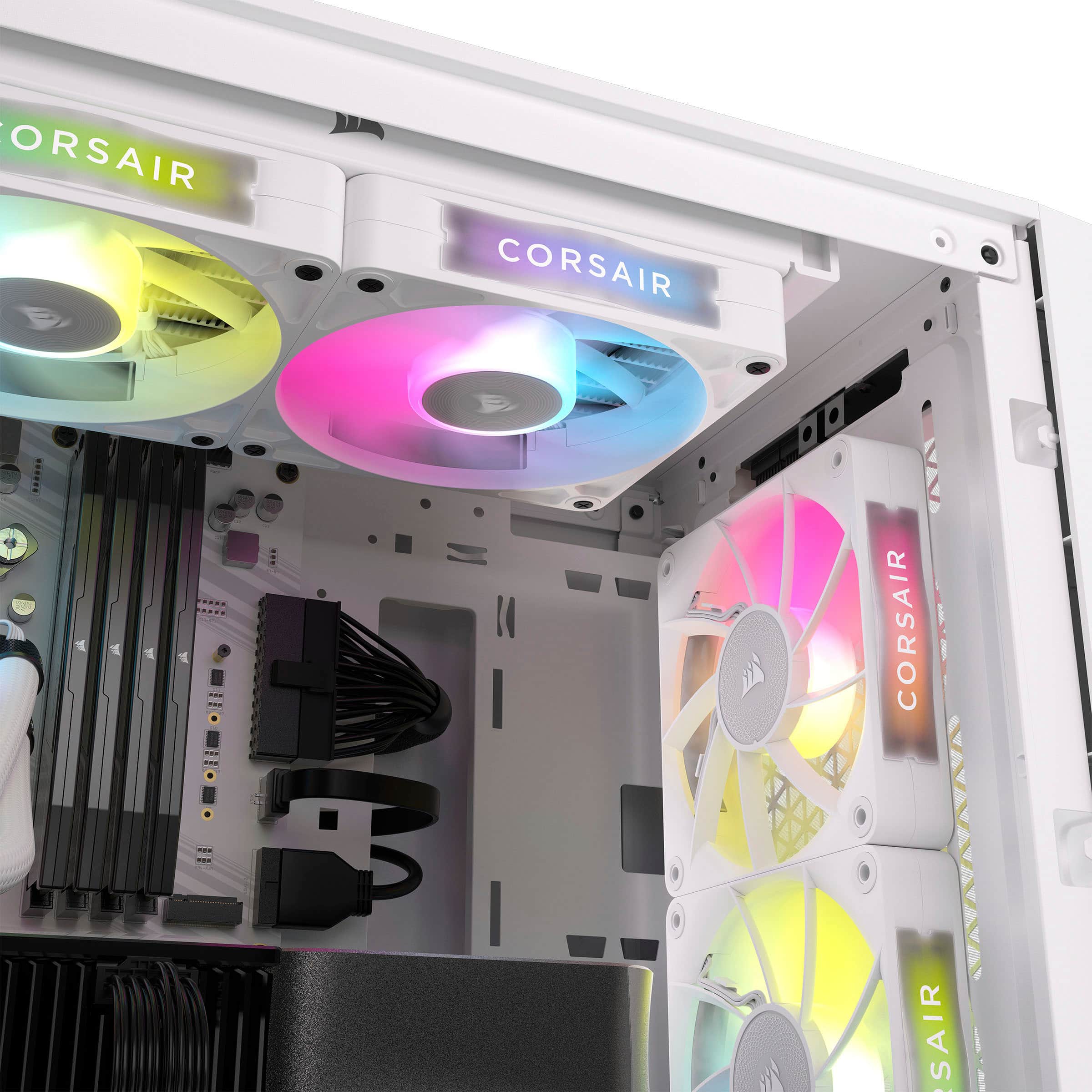 Alt View 13. CORSAIR - iCUE LINK RX120 RGB 120mm PWM Computer Case Fan Expansion Fan - White.