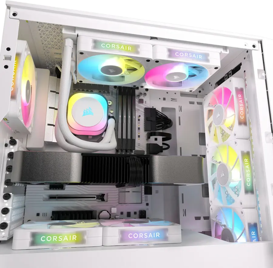 Alt View 14. CORSAIR - iCUE LINK RX120 RGB 120mm PWM Computer Case Fan Expansion Fan - White.