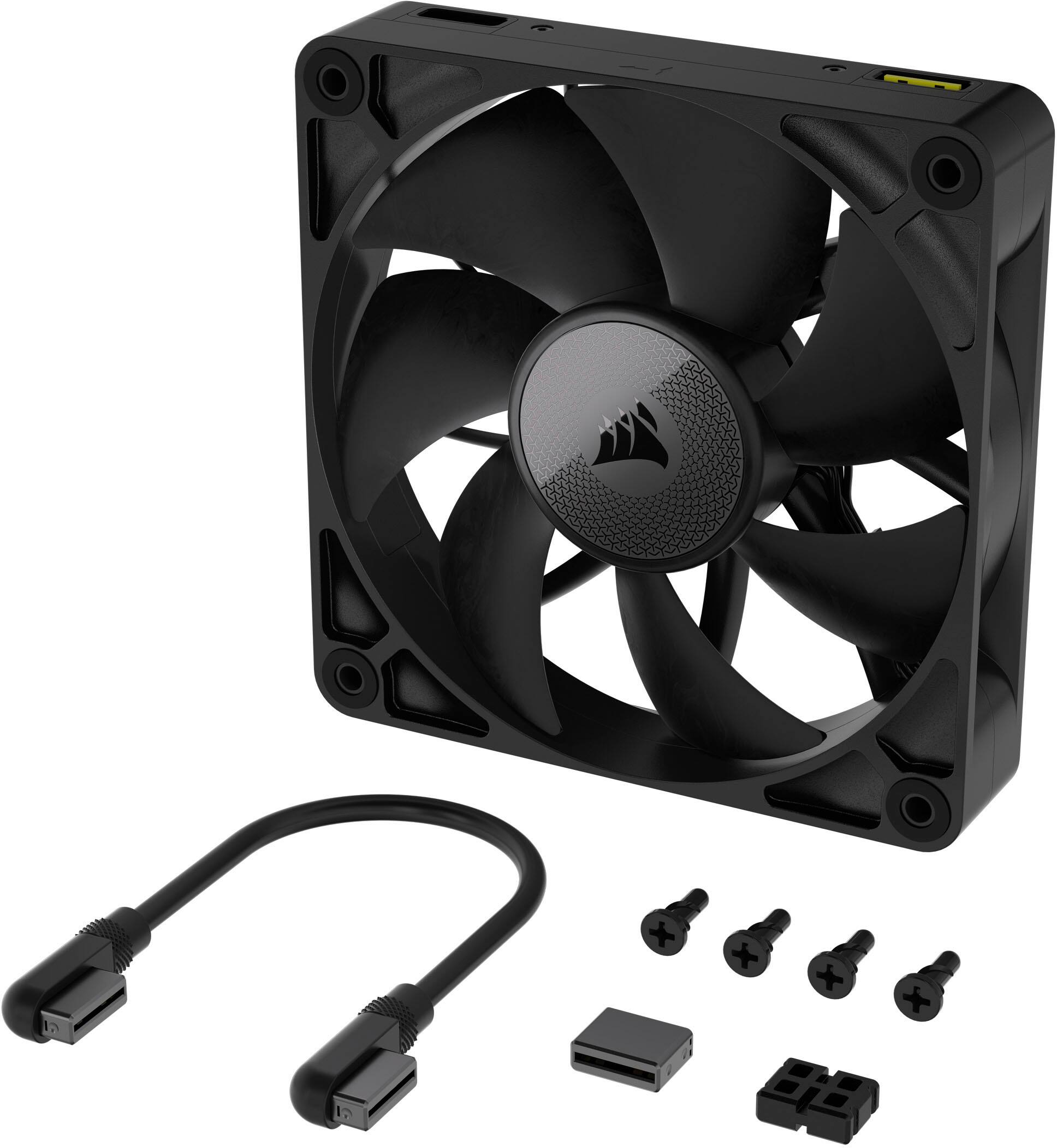 Alt View 11. CORSAIR - iCUE LINK RX120 120mm PWM Computer Case Fan Expansion Fan - Black.