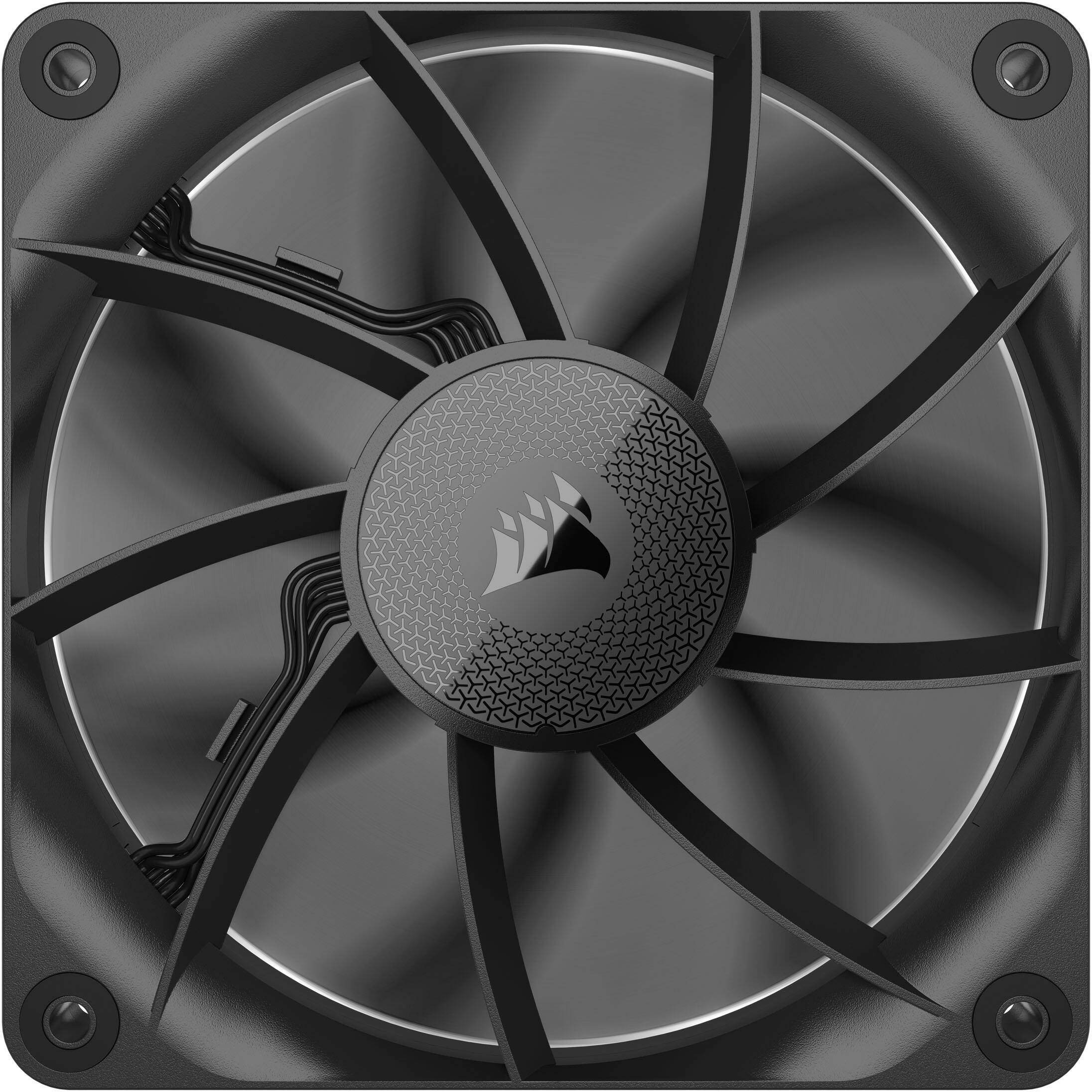 Alt View 13. CORSAIR - iCUE LINK RX120 120mm PWM Computer Case Fan Expansion Fan - Black.