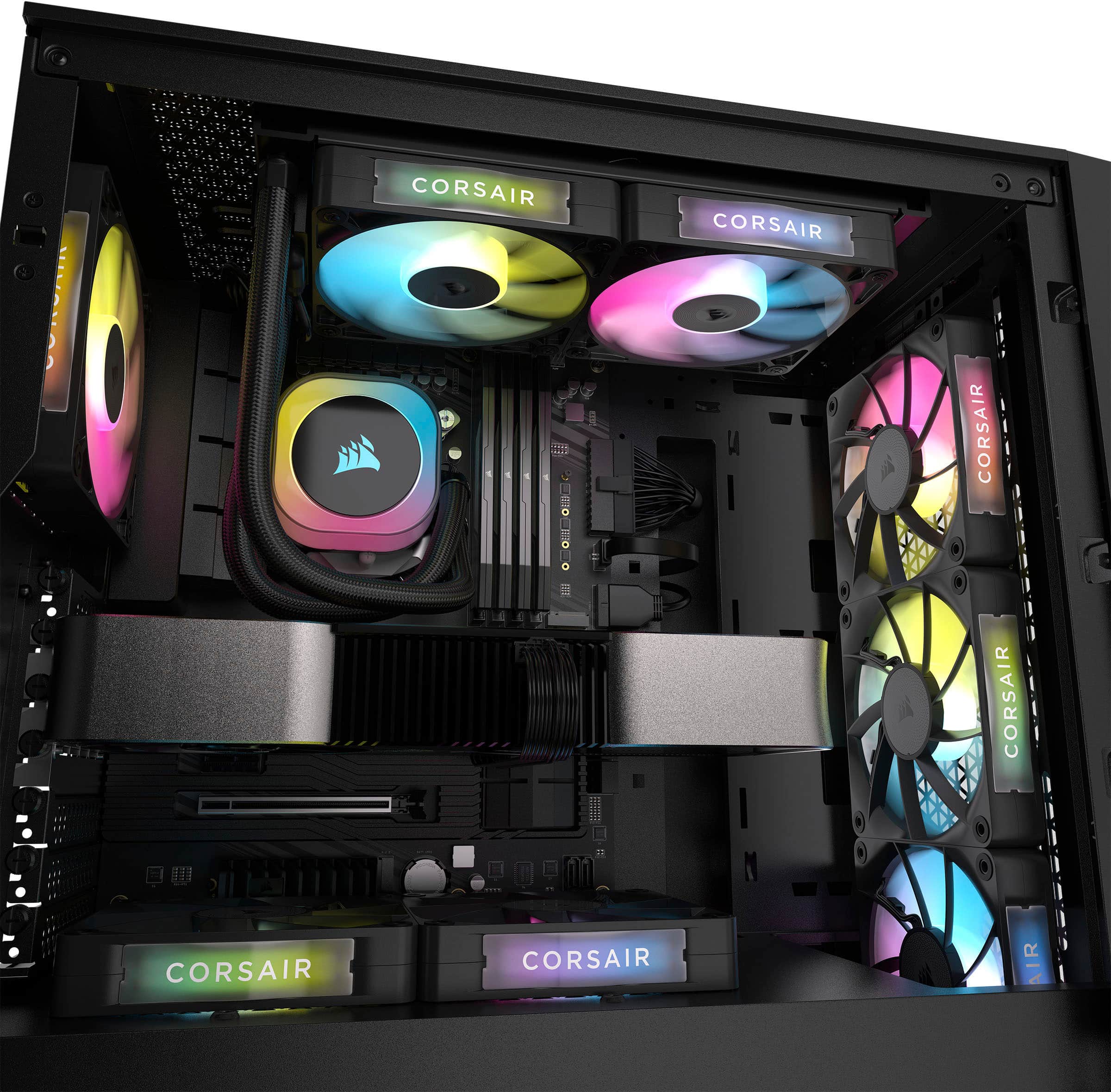 Alt View 13. CORSAIR - iCUE LINK RX120 RGB 120mm PWM Computer Case Expansion Fan - Black.