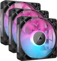 CORSAIR - iCUE LINK RX120 RGB 120mm PWM Computer Case Fan Starter Kit (3-pack) - Black - Front_Zoom