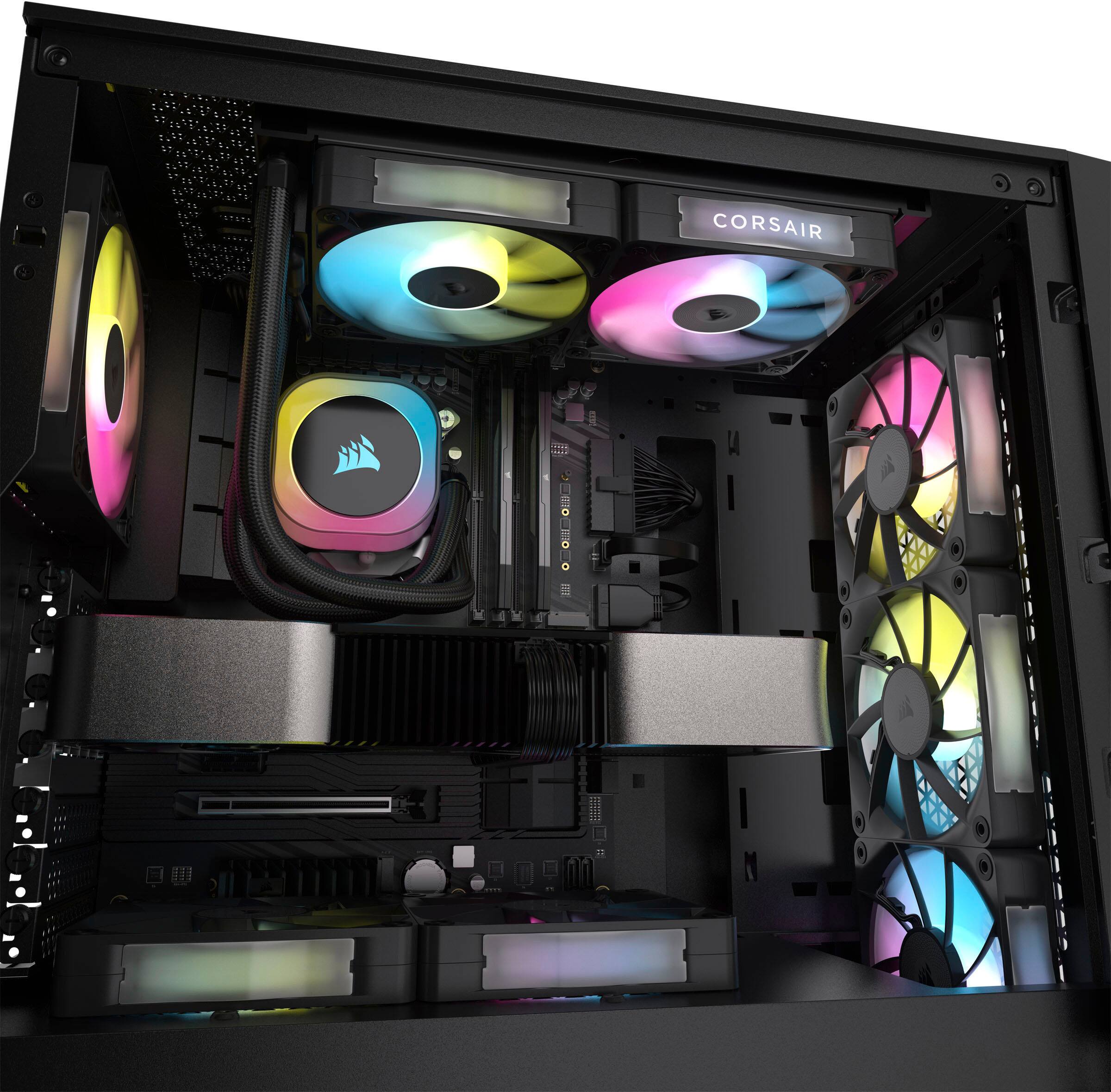 Alt View 15. CORSAIR - iCUE LINK RX120 RGB 120mm PWM Computer Case Fan Starter Kit (3-pack) - Black.