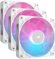 CORSAIR - iCUE LINK RX120 RGB 120mm PWM Computer Case Fan Starter Kit (3-pack) - White - Front_Zoom