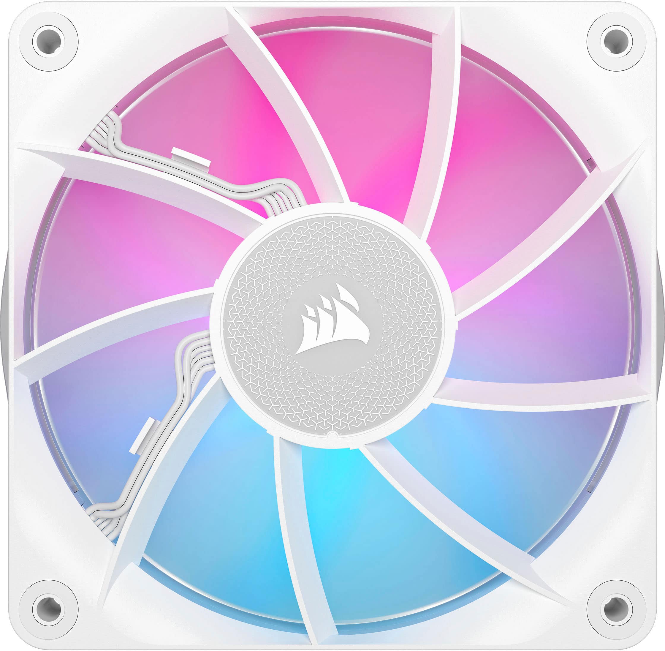 Alt View 11. CORSAIR - iCUE LINK RX120 RGB 120mm PWM Computer Case Fan Starter Kit (3-pack) - White.