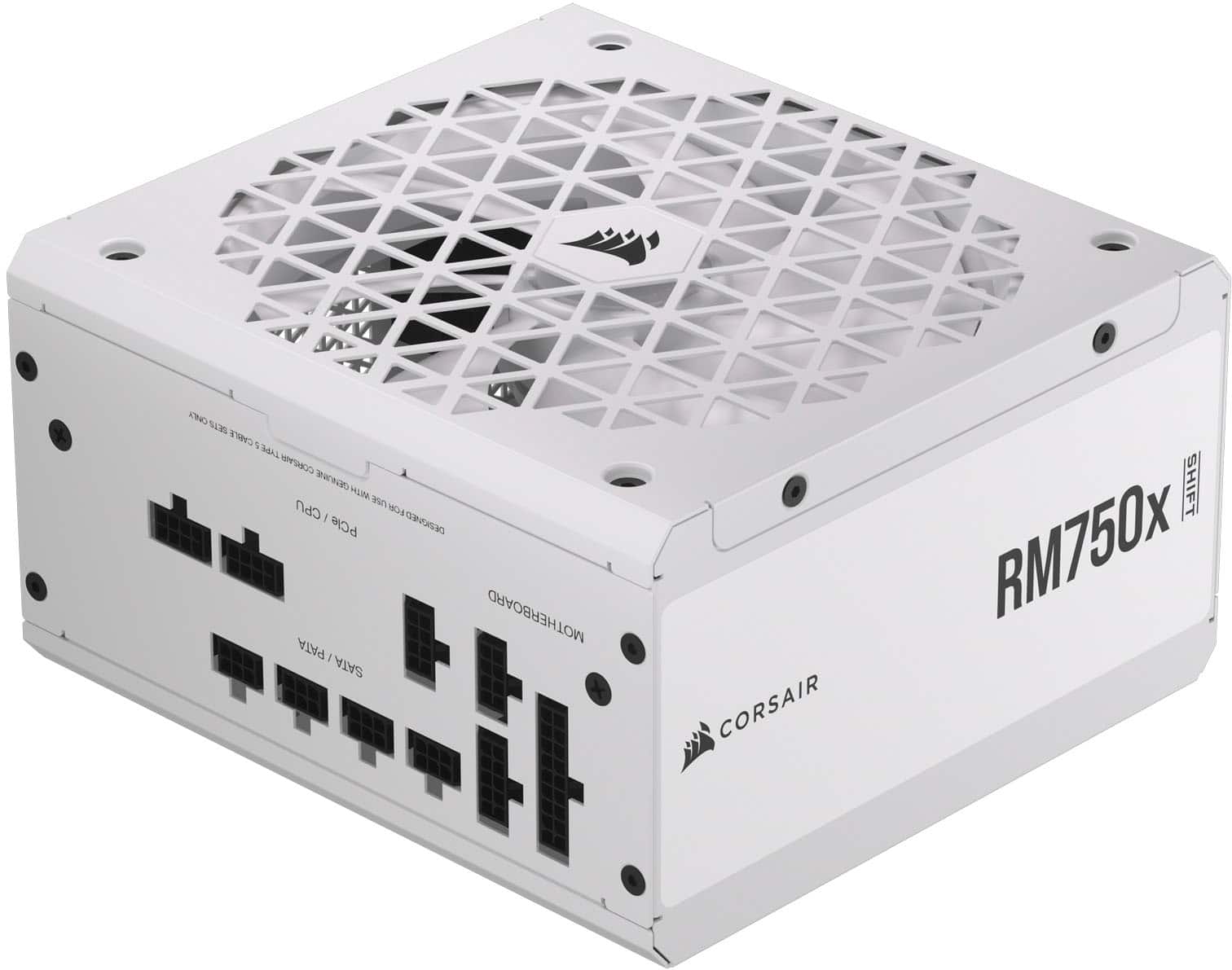 The image features a white box with a mesh pattern on its surface. The box is labeled "RM750x" and is likely a computer component, such as a CPU or motherboard. The box is placed on a white background, making it stand out prominently.