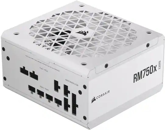 The image features a white box with a mesh pattern on its surface. The box is labeled "RM750x" and is likely a computer component, such as a CPU or motherboard. The box is placed on a white background, making it stand out prominently.