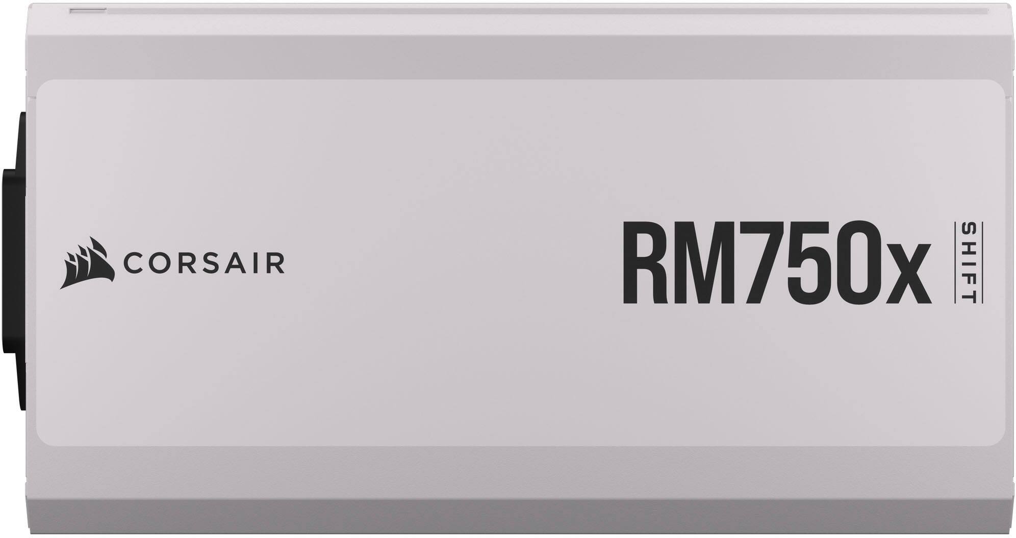 The image features a Corsair RM750x power supply unit. The unit is white and gray in color, and it is designed to provide a reliable source of power to your computer. The Corsair RM750x is a high-quality power supply that is built to last and deliver consistent performance.