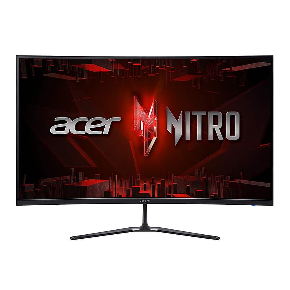 Front. Acer - Nitro 31.5” VA Curved FHD 240Hz 1ms FreeSync Premium Gaming Monitor HDR10 (DisplayPort, HDMI) - Black.
