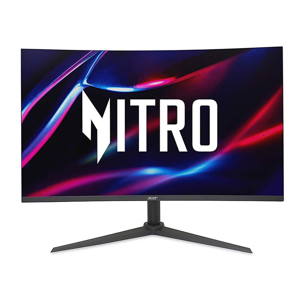 Front. Acer - Nitro 31.5” WQHD Gaming Monitor, AMD FreeSync (1 x DP 1.4, 2 x HDMI 2.0 Ports & 1 x Audio Out) - Black.