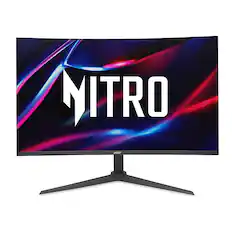 Front. Acer - Nitro 31.5” WQHD Gaming Monitor, AMD FreeSync (1 x DP 1.4, 2 x HDMI 2.0 Ports & 1 x Audio Out) - Black.