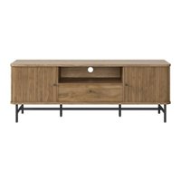 CorLiving - Hikari Collection Media Console TV Stand with Cabinets for Most TV's up to 75" - Light Wood - Front_Zoom