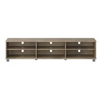 CorLiving - Hollywood Collection TV Stand with Open Cabinets for Most TVs up to 85" - Brown - Front_Zoom
