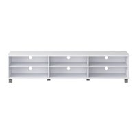 CorLiving - Hollywood Collection TV Stand with Open Cabinets for Most TVs up to 85" - White - Front_Zoom