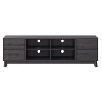 CorLiving - Hollywood Collection TV Stand with Open and Closed Shelves for Most TVs up to 85" - Dark Gray - Front_Zoom