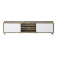 CorLiving - Hollywood Collection TV Stand with Open and Closed Cabinets for Most TVs up to 85" - White - Front_Zoom