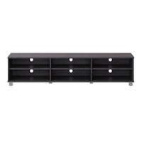 CorLiving - Hollywood Collection TV Stand with Open Cabinets for Most TVs up to 85" - Gray - Front_Zoom