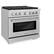 Left. ZLINE - ZLINE 36 in. 5.2 cu. ft. Gas Range with Convection Gas Oven in Stainless Steel with 6 Brass Burners (SGR-BR-36).